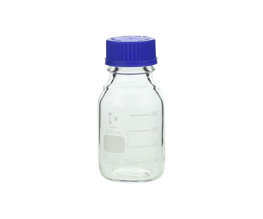 SCHOTT DURAN 017200-250 A Screw-Top Bottle Round White (DURAN(R)) with Blue Cap 250mL